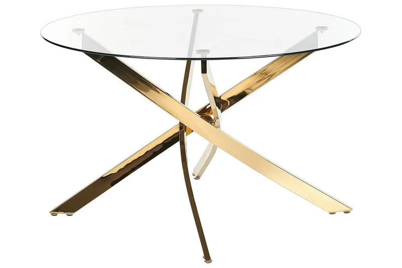 Vincenzo Ruokapöytä 120 cm Pyöreä, Läpinäkyvä/Kulta