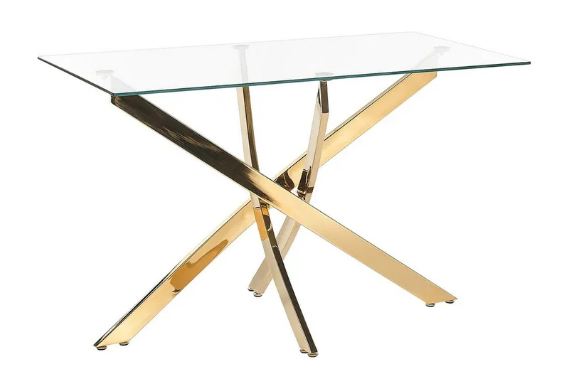 Vincenzo Ruokapöytä 70x120 cm, Läpinäkyvä/Kulta