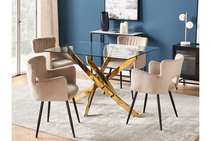 Vincenzo Ruokapöytä 70x120 cm - Läpinäkyvä/Kulta - Huonekalut - Pöytä & ruokailuryhmä - Ruokapöydät & keittiön pöydät