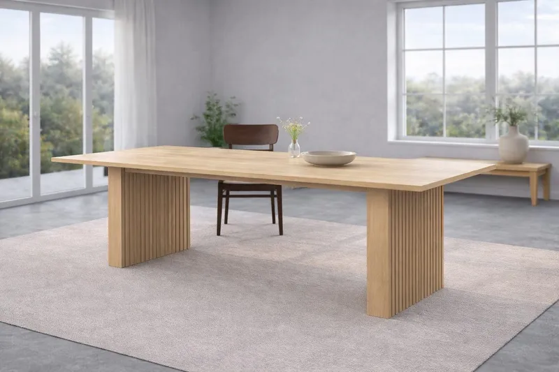 VIND Humle suorakulmainen ruokapöytä 200 cm, Luonnonväri