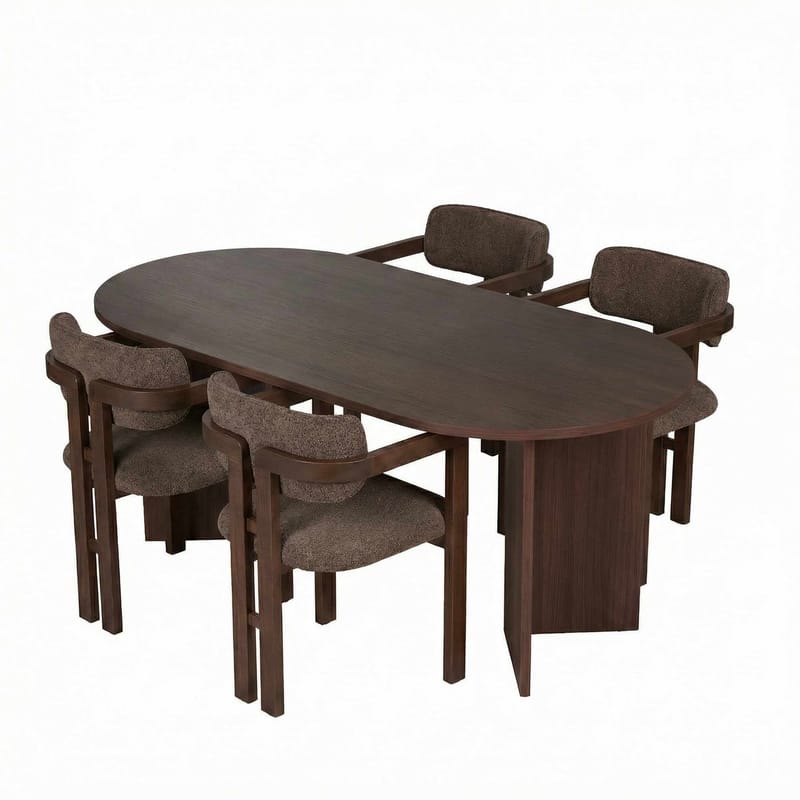 Vintar ruokapöytä- ja tuolisetti 180x75x90 cm 5 osaa - Milano Walnut, Dark Walnut, Brown - Huonekalut - Pöytä & ruokailuryhmä - Ruokailuryhmä
