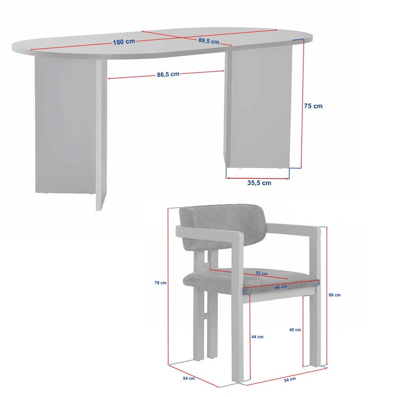 Vintar ruokapöytä- ja tuolisetti 180x75x90 cm 5 osaa - Milano Walnut, Dark Walnut, White - Huonekalut - Pöytä & ruokailuryhmä - Ruokailuryhmä