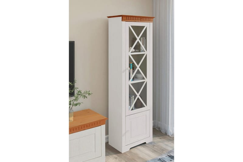 Vitriini Lisa Valkoinen/Hunaja - Valkoinen/Hunaja - Säilytys - Kaappi - Vitriini