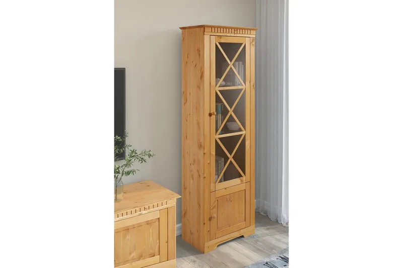 Vitriini Lisa Petsattu/vaha - Petsattu/vaha - Säilytys - Kaappi - Vitriini