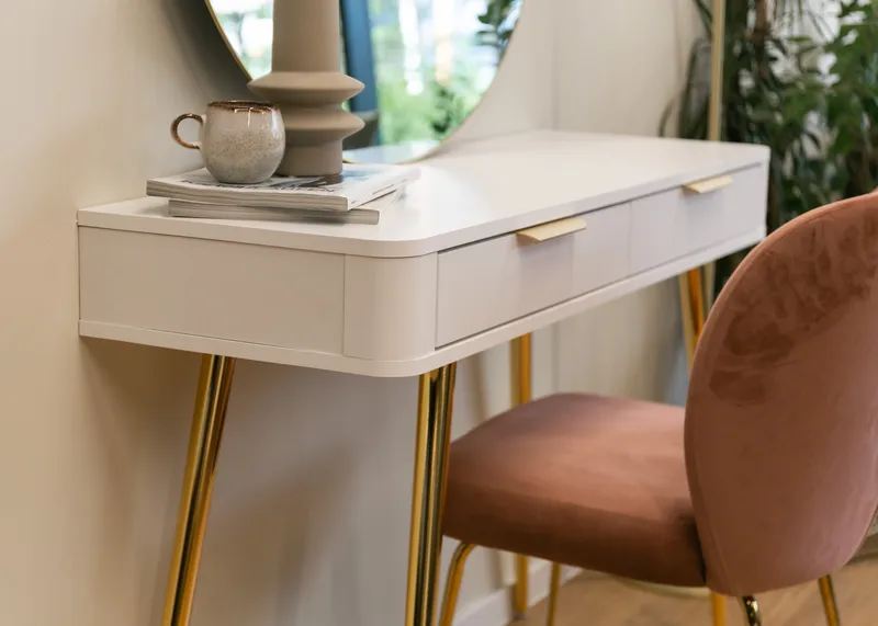 Walia Peilipöytä 113 cm - Valkoinen - Huonekalut - Pöytä & ruokailuryhmä - Meikki- & kampauspöydät