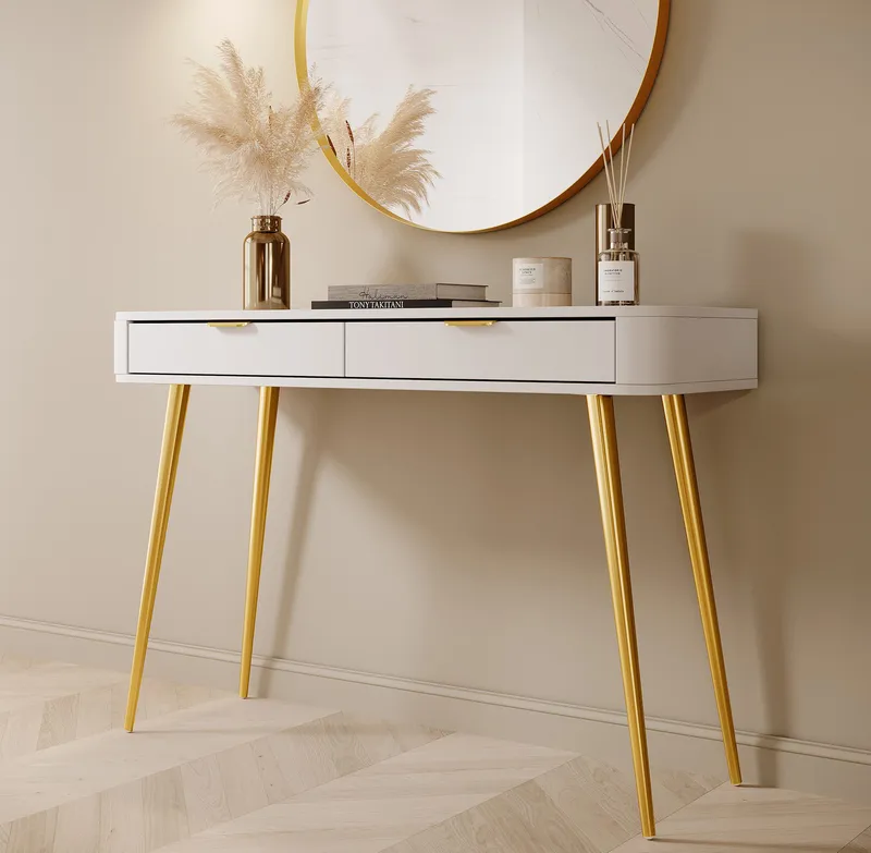 Walia Peilipöytä 113 cm - Valkoinen - Huonekalut - Pöytä & ruokailuryhmä - Meikki- & kampauspöydät