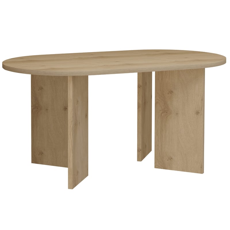 Wigan soikea ruokapöytä 160 cm puuta tammenjäljitelmäpinnalla, Ruskea