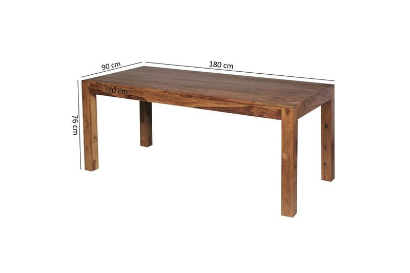 Wohnling-ruokapöytä massiivipuuta, maalaistyyli, ruusupuu, 180x90 cm - Ruusupuu, 180x90 cm - Huonekalut - Pöytä & ruokailuryhmä - Ruokapöydät & keittiön pöydät
