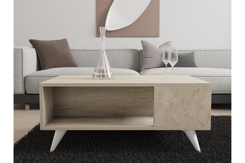 Yuka Sohvapöytä 90 cm - Beige - Huonekalut - Pöytä & ruokailuryhmä - Sohvapöytä
