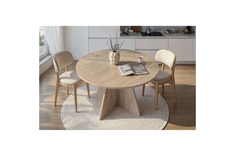 Zalen Ruokapöytä 120 cm - Beige - Huonekalut - Pöytä & ruokailuryhmä - Ruokapöydät & keittiön pöydät