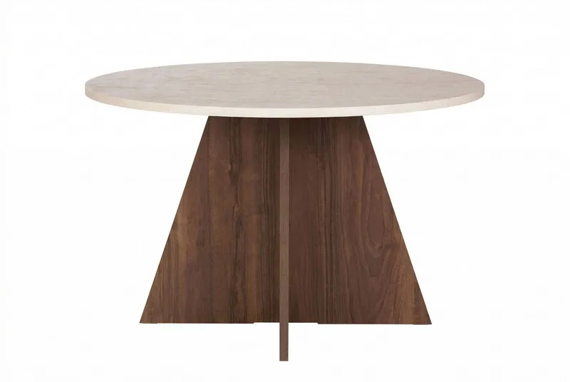 Zalen ruokapöytä 120x75x120 cm, Travertine Walnut
