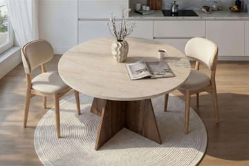 Zalen ruokapöytä 120x75x120 cm - Travertine Walnut - Huonekalut - Pöytä & ruokailuryhmä - Ruokapöydät & keittiön pöydät