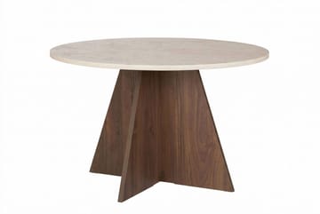 Zalen ruokapöytä 120x75x120 cm - Travertine Walnut - Huonekalut - Pöytä & ruokailuryhmä - Ruokapöydät & keittiön pöydät