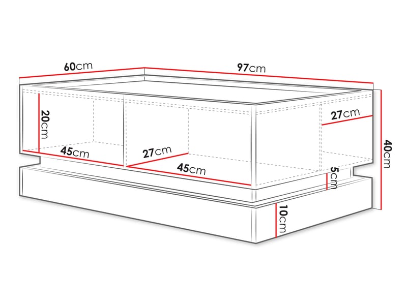 Zelric Sohvapöytä 97 cm - Musta - Huonekalut - Pöytä & ruokailuryhmä - Sohvapöytä