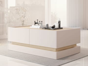 Zelric suorakulmainen sohvapöytä 97 cm puuta - Beige - Huonekalut - Pöytä & ruokailuryhmä - Sohvapöytä