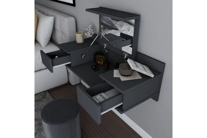 Zenn Kampauspöytä 100 cm - Antrasiitti - Huonekalut - Pöytä & ruokailuryhmä - Meikki- & kampauspöydät