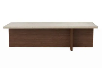 Zephral sohvapöytä 120x30x45 cm - Travertiini, Milano-pähkinä - Huonekalut - Pöytä & ruokailuryhmä - Sohvapöytä