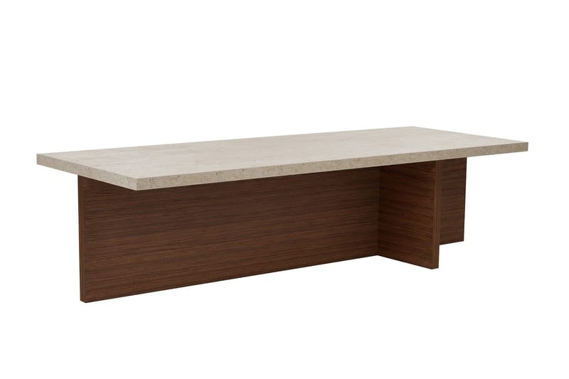 Zephral sohvapöytä 120x30x45 cm - Travertiini, Milano-pähkinä - Huonekalut - Pöytä & ruokailuryhmä - Sohvapöytä