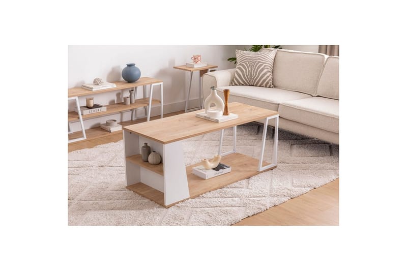 Zeric Sohvapöytä 120 cm - Sininen/Valkoinen - Huonekalut - Pöytä & ruokailuryhmä - Sohvapöytä