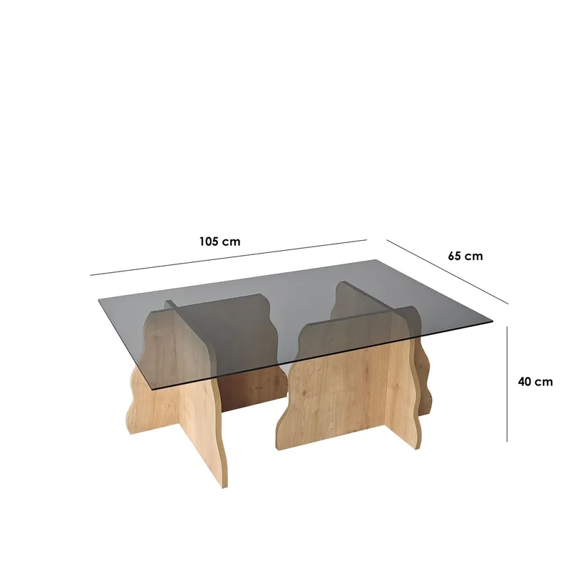 Zevric sohvapöytä 65x105 cm suorakulmainen lasi - Huonekalut - Pöytä & ruokailuryhmä - Sohvapöytä