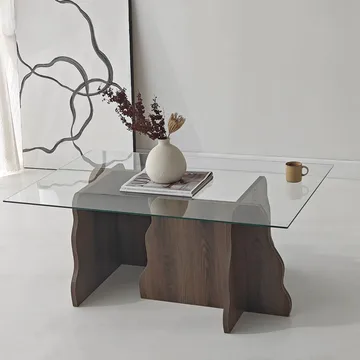 Zevric sohvapöytä 65x105 cm suorakulmainen lasi - Huonekalut - Pöytä & ruokailuryhmä - Sohvapöytä