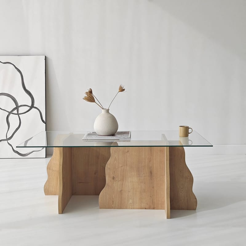 Zevric sohvapöytä 65x105 cm suorakulmainen lasi - Huonekalut - Pöytä & ruokailuryhmä - Sohvapöytä