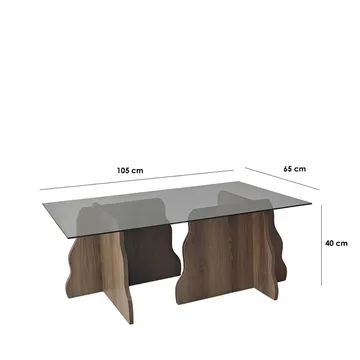 Zevric sohvapöytä 65x105 cm suorakulmainen lasi - Huonekalut - Pöytä & ruokailuryhmä - Sohvapöytä