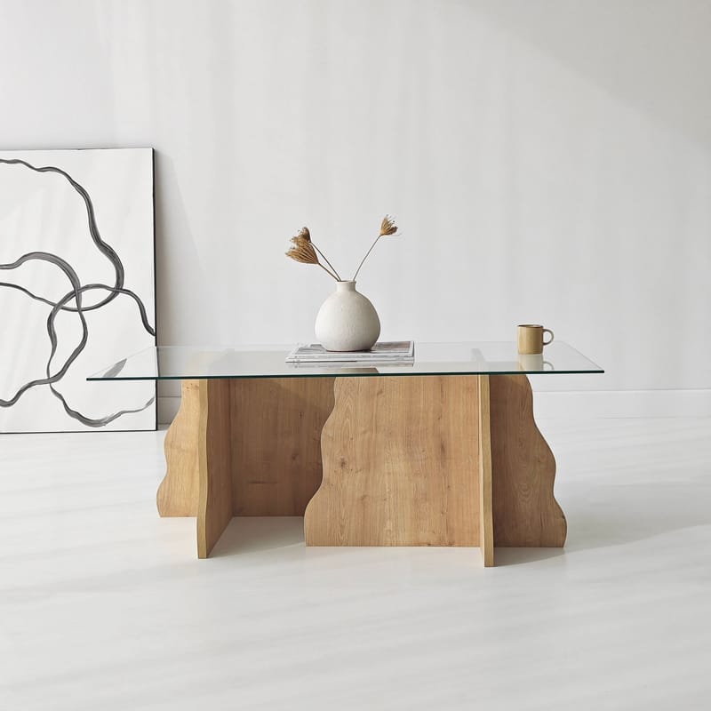 Zevric sohvapöytä 65x105 cm suorakulmainen lasi - Huonekalut - Pöytä & ruokailuryhmä - Sohvapöytä