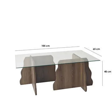 Zevric sohvapöytä 65x105 cm suorakulmainen lasi - Huonekalut - Pöytä & ruokailuryhmä - Sohvapöytä