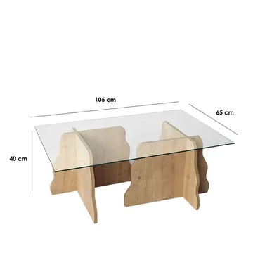 Zevric sohvapöytä 65x105 cm suorakulmainen lasi - Huonekalut - Pöytä & ruokailuryhmä - Sohvapöytä