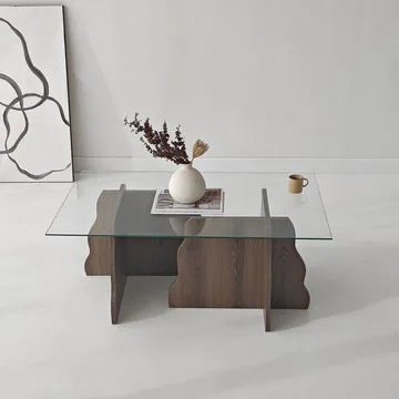 Zevric sohvapöytä 65x105 cm suorakulmainen lasi - Huonekalut - Pöytä & ruokailuryhmä - Sohvapöytä