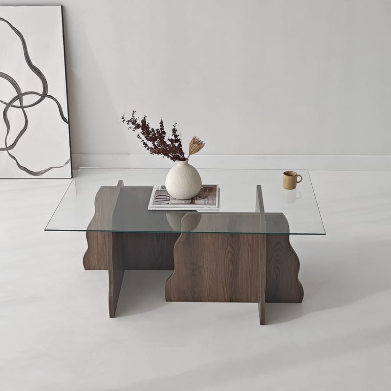 Zevric sohvapöytä 65x105 cm suorakulmainen lasi - Huonekalut - Pöytä & ruokailuryhmä - Sohvapöytä