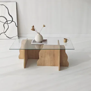 Zevric sohvapöytä 65x105 cm suorakulmainen lasi - Huonekalut - Pöytä & ruokailuryhmä - Sohvapöytä