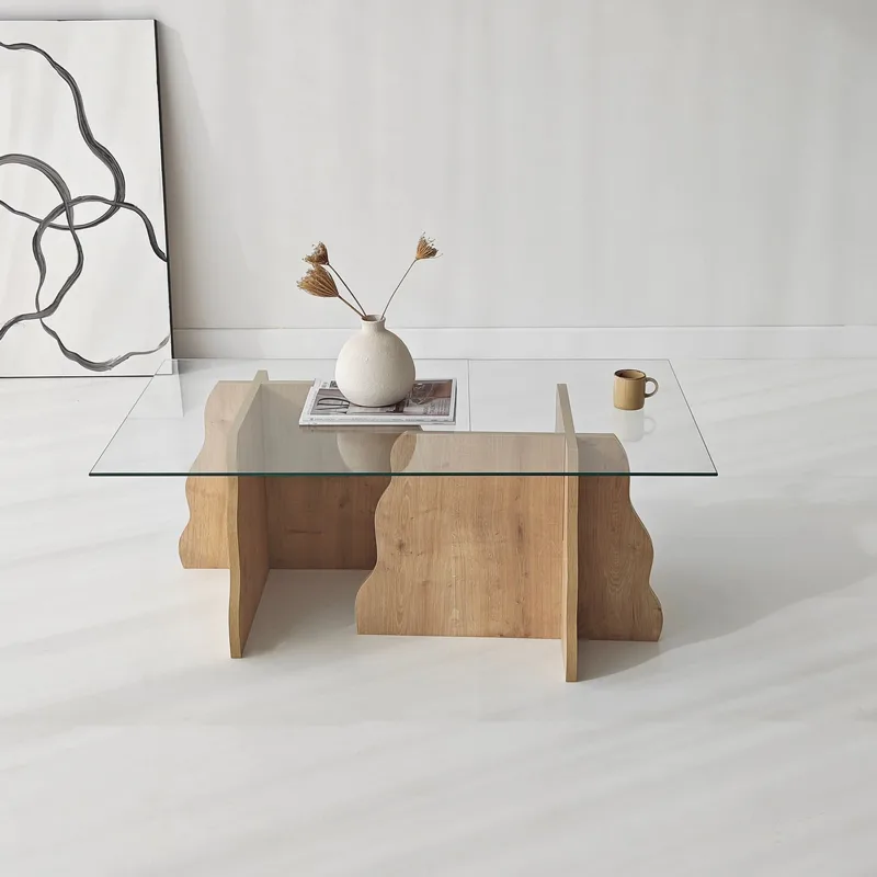 Zevric sohvapöytä 65x105 cm suorakulmainen lasi - Huonekalut - Pöytä & ruokailuryhmä - Sohvapöytä