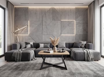 Zorlen neliönmuotoinen sohvapöytä 75x75 cm tammijäljitelmällä - musta tammijäljitelmä - Huonekalut - Pöytä & ruokailuryhmä - Ruokapöydät & keittiön pöydät