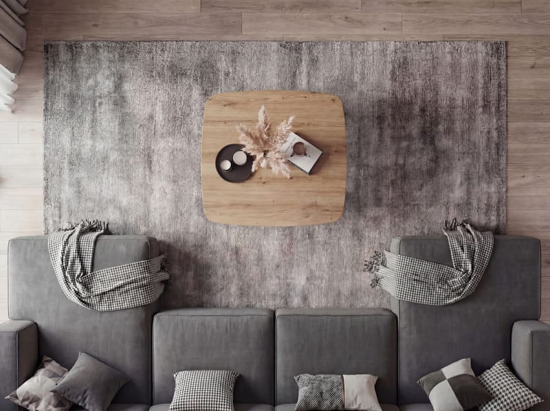 Zorlen neliönmuotoinen sohvapöytä 75x75 cm tammijäljitelmällä - musta tammijäljitelmä - Huonekalut - Pöytä & ruokailuryhmä - Ruokapöydät & keittiön pöydät