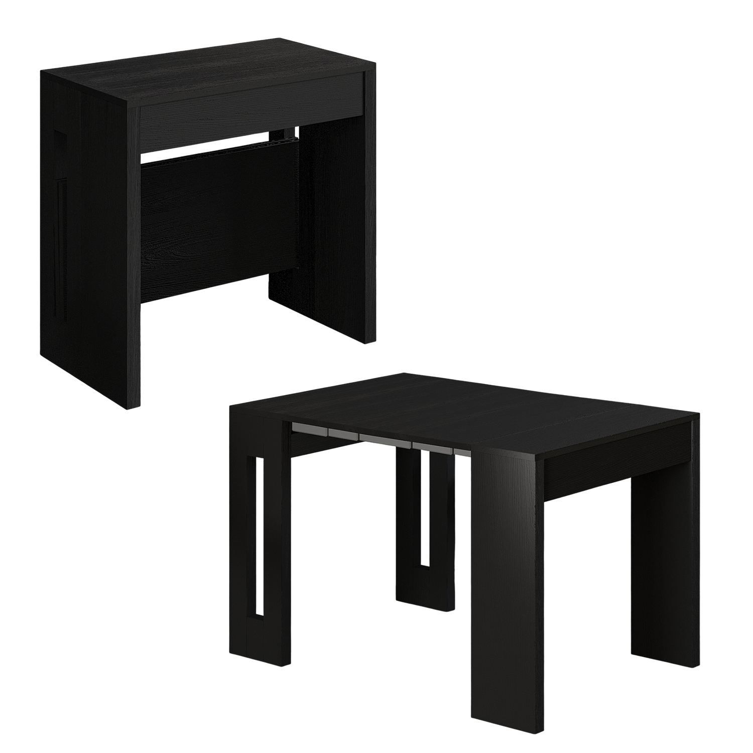 jatkettava konsolipöytä Homitis Nivo (80 x 76,1 x 44 cm) Musta puu -