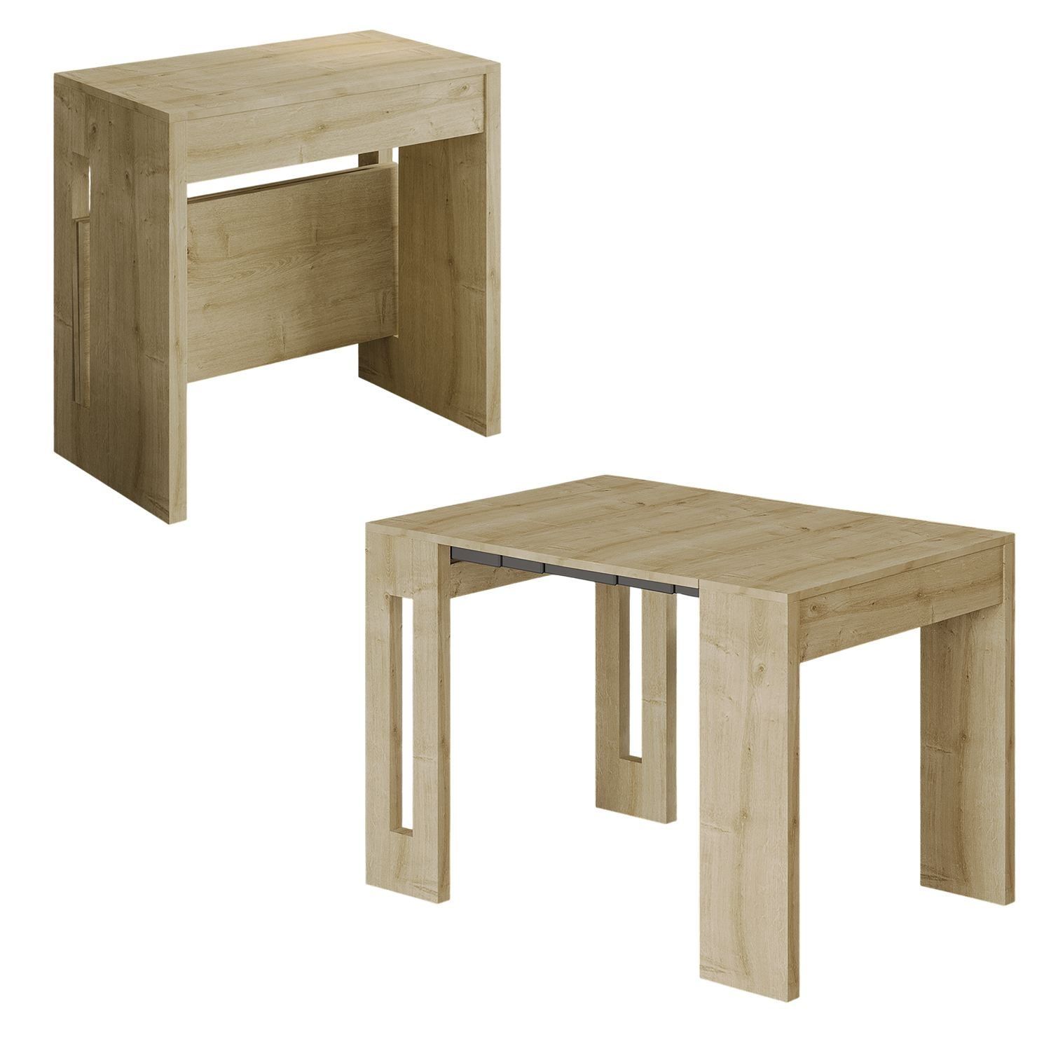 jatkettava konsolipöytä Homitis Nivo (80 x 76,1 x 44 cm) Sapphire Oak -