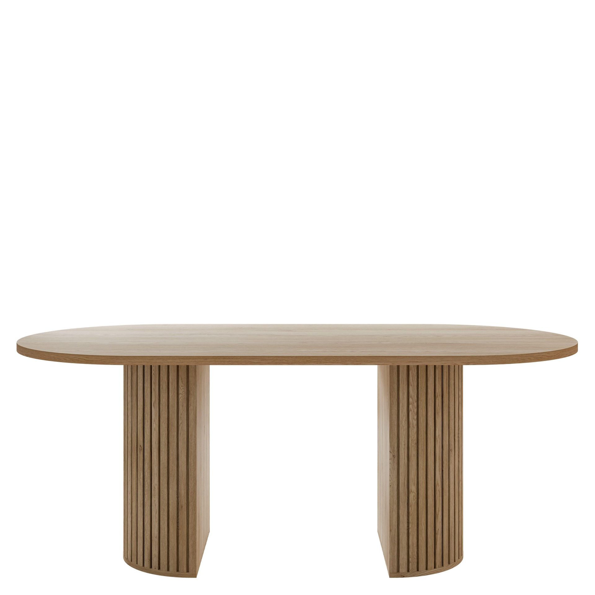 Calvion ruokapöytä 185 cm, soikea - Ruskea
