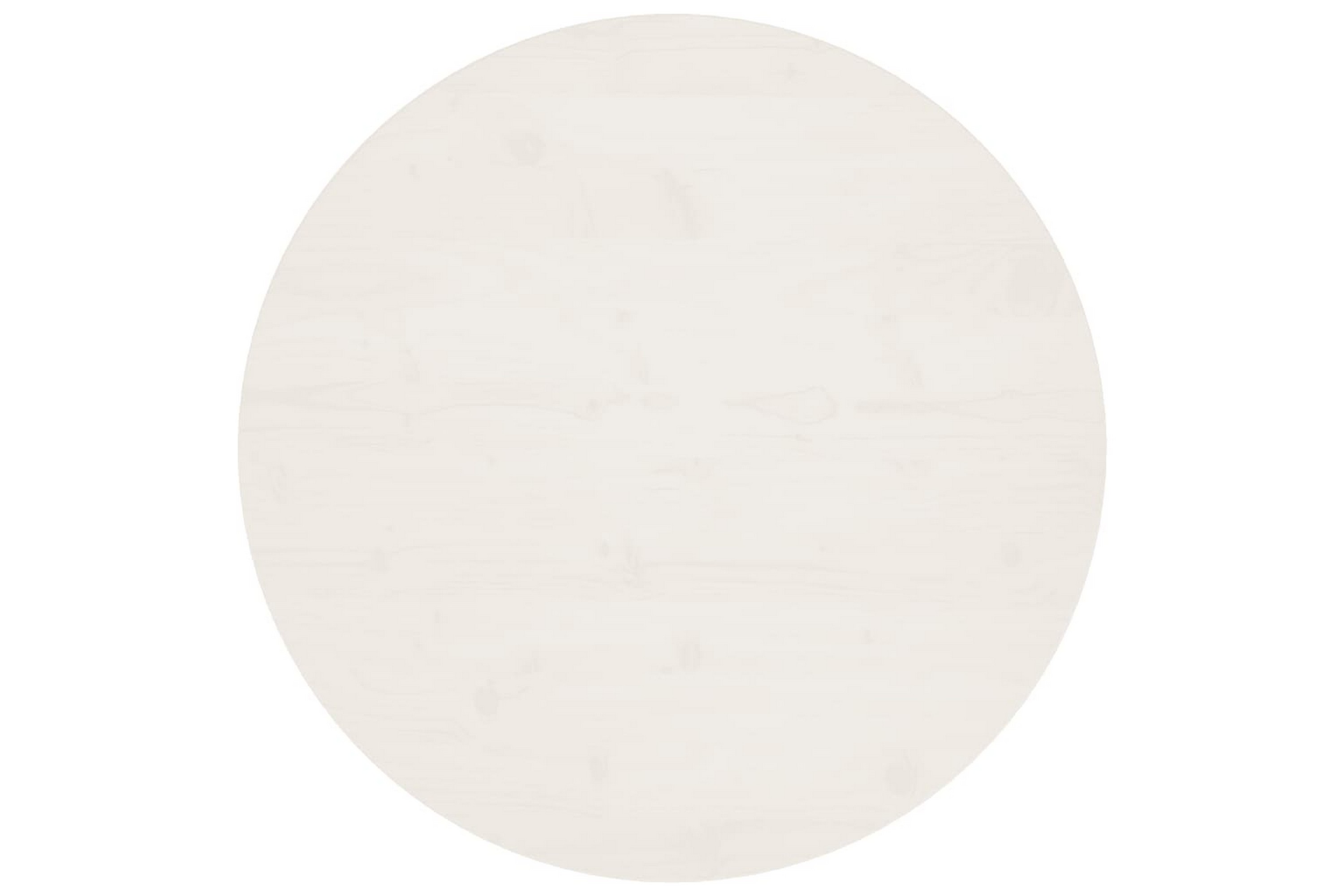Pöytälevy valkoinen Ã˜80x2,5 cm täysi mänty - Valkoinen
