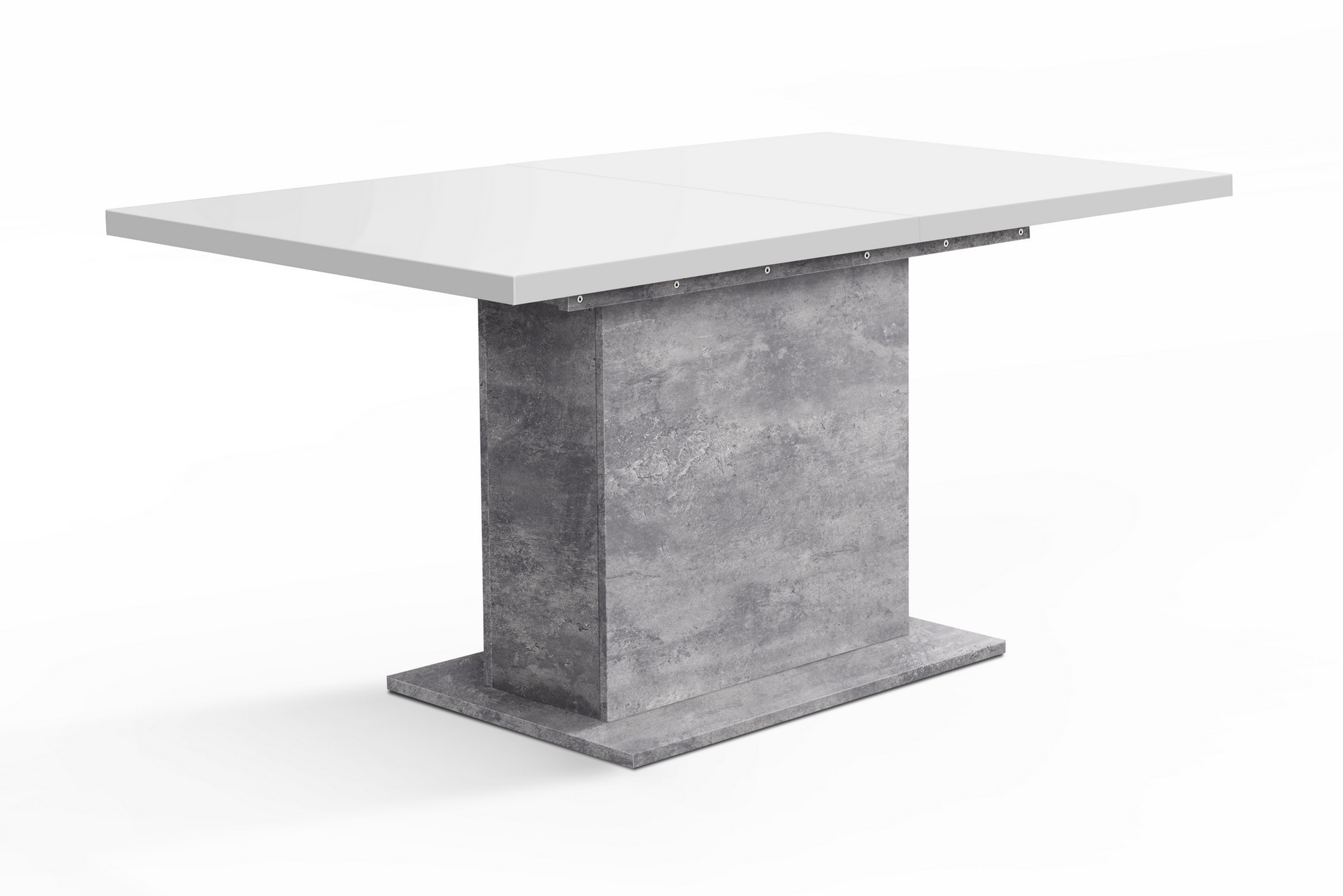 Jatkettava pöytä Energlyn 160 cm - Valkoinen/Harmaa