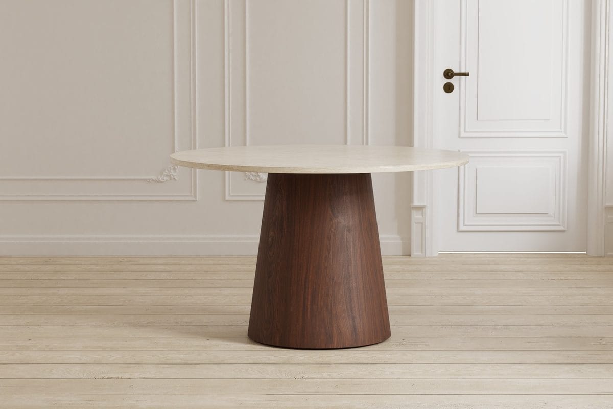 Pyöreä ruokapöytä Lanzo 120 cm - Beige