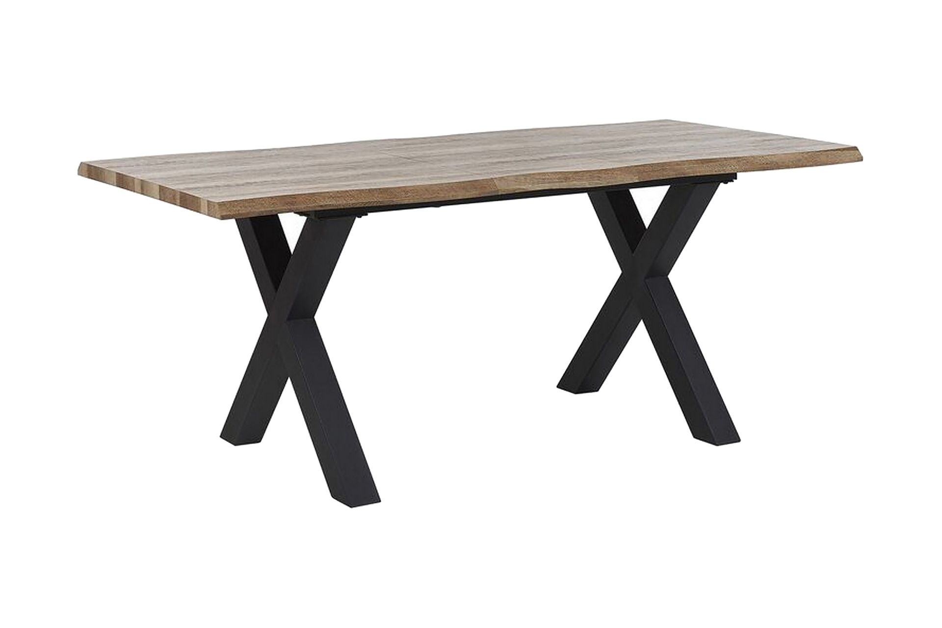 Ruokapöytä Lacanto 180 cm kokoontaitettava - Vaalea puu / musta