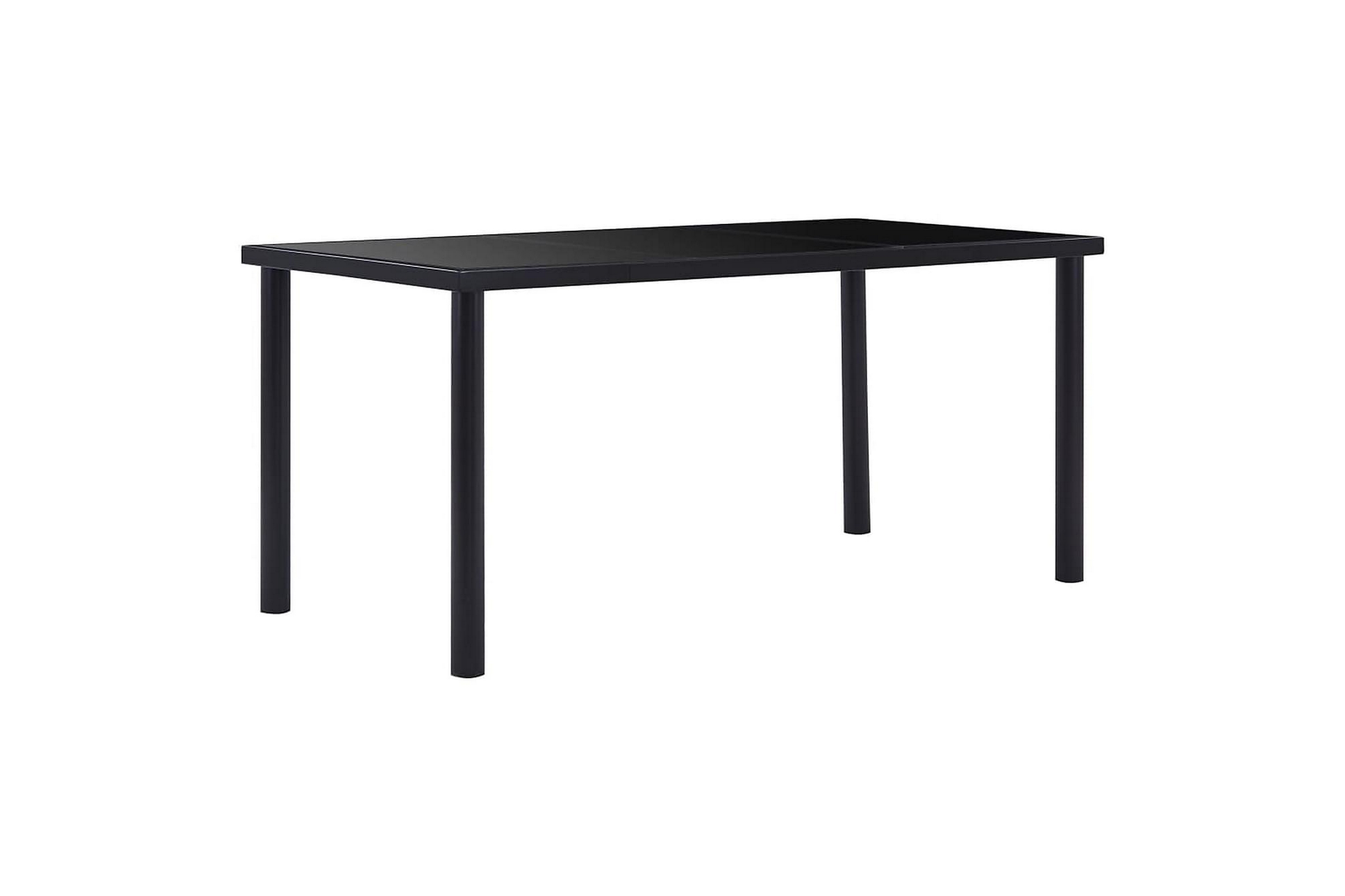 Ruokapöytä musta 160x80x75 cm karkaistu lasi - Musta