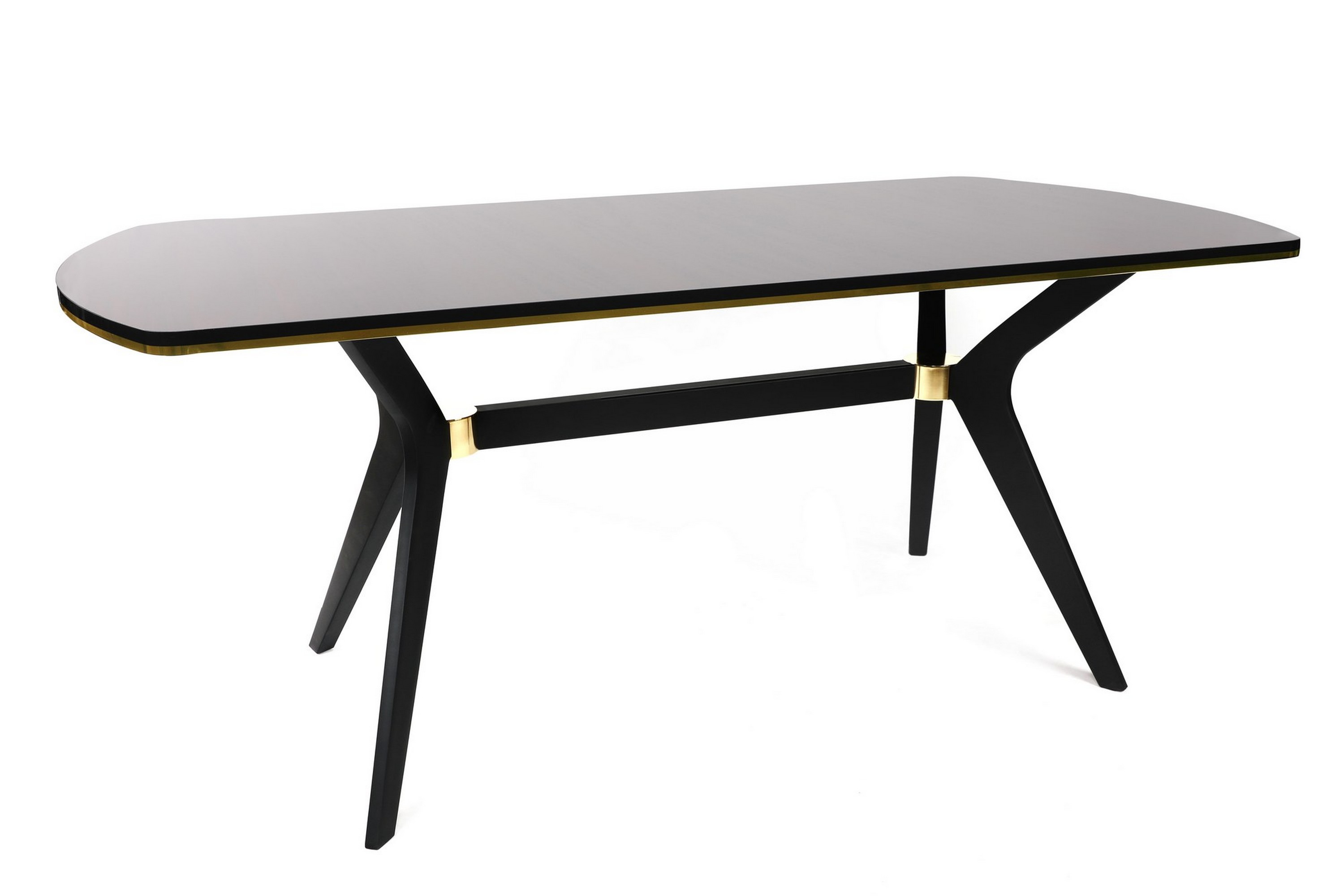 Ruokapöytä Nanku 180 cm - Ruskea/Kulta/Musta