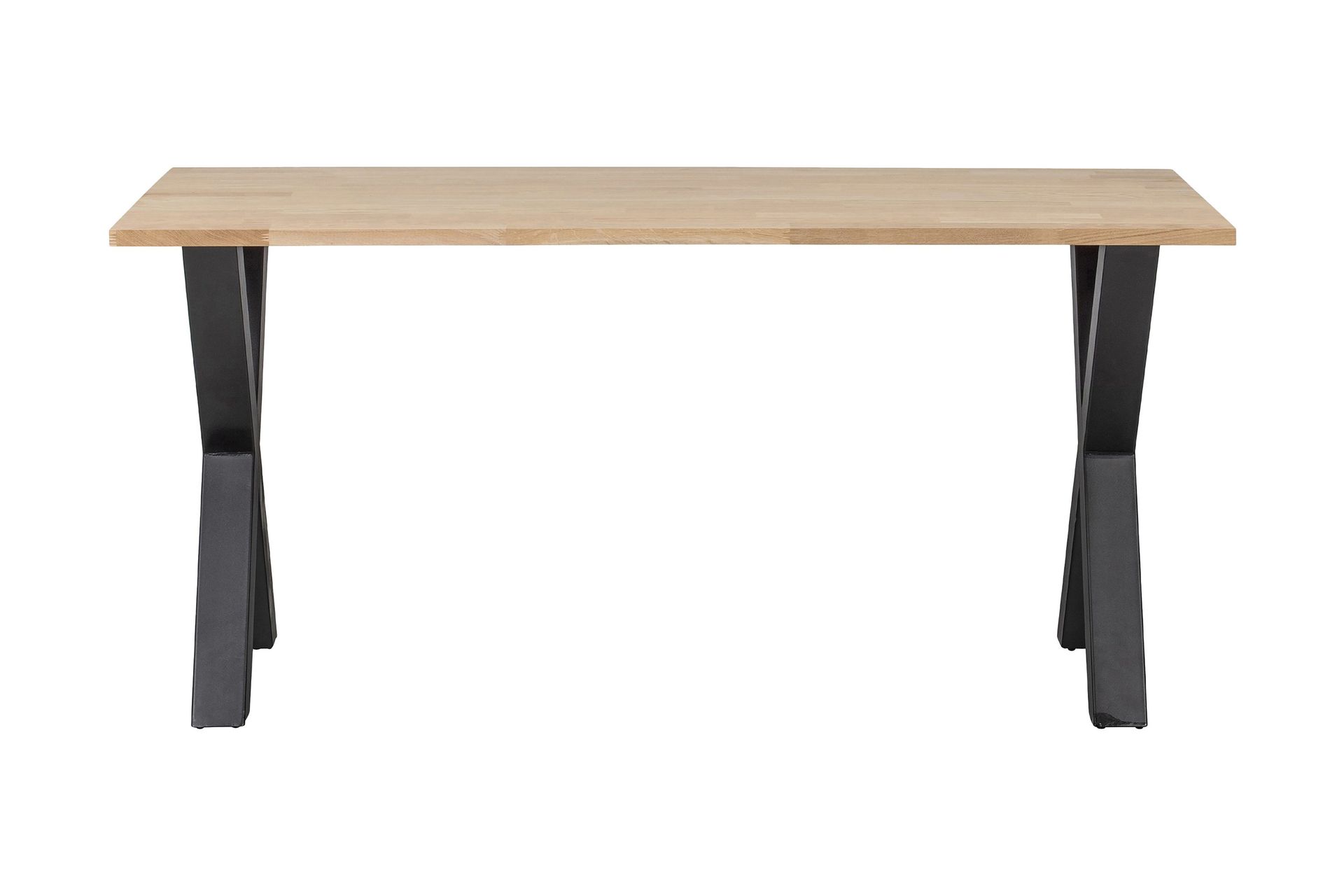 Ruokapöytä Tuor X-alat 160 cm Käsittelemätön - Tammi/Musta