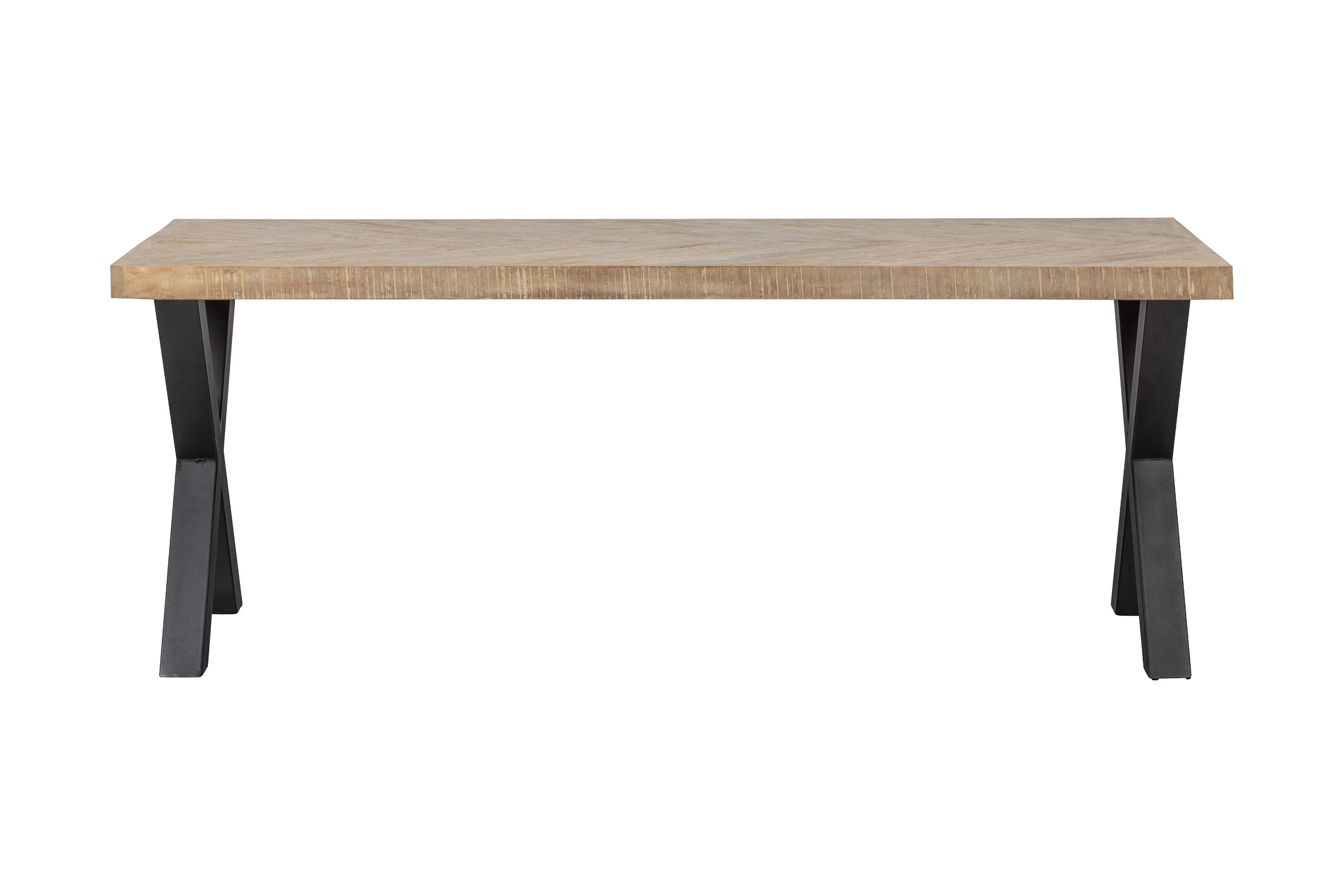 Ruokapöytä Tuor X-jalka 180 cm - Kalanruoto/Luonnonväri/Musta
