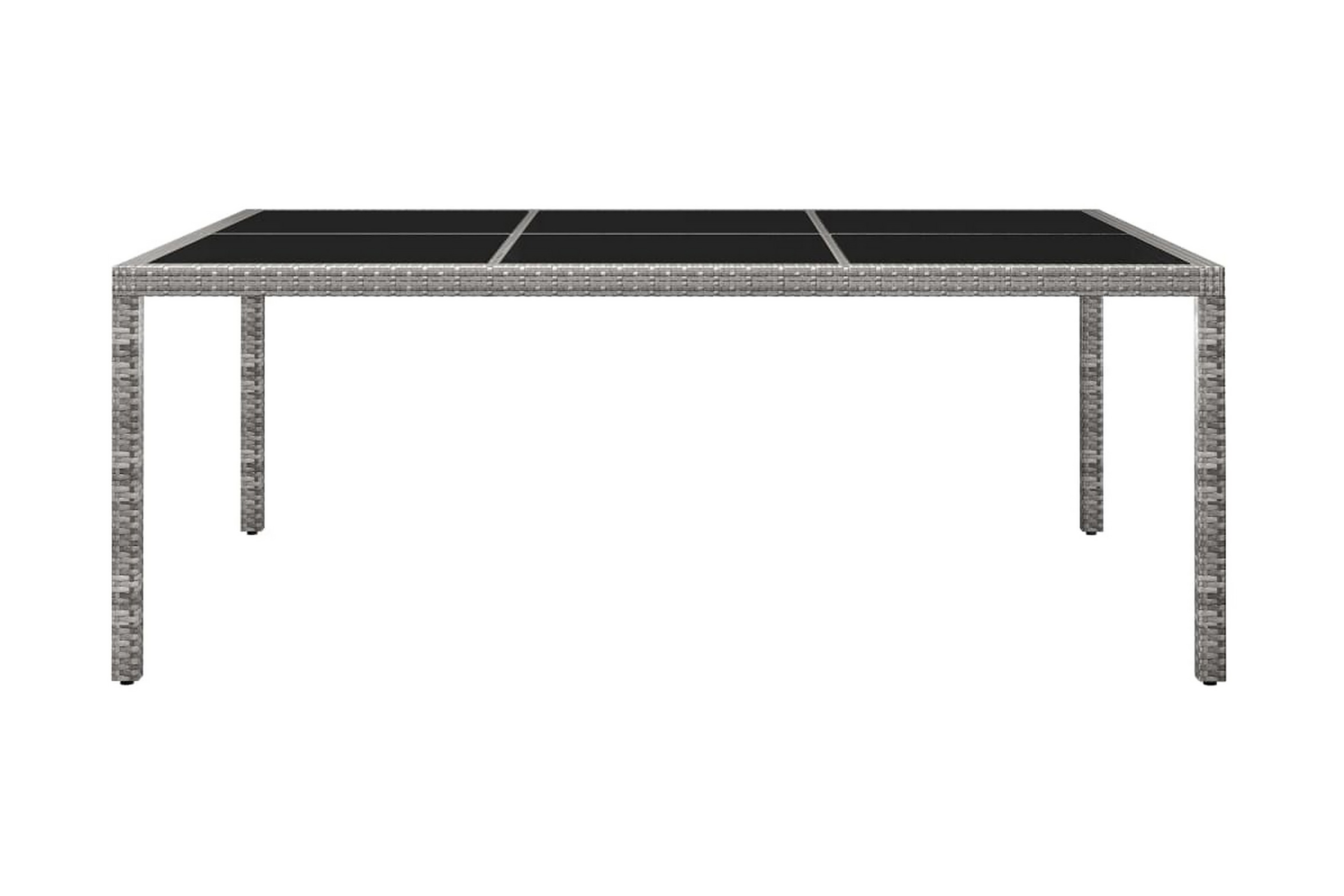 Ulkoruokapöytä harmaa 200x150x74 cm polyrottinki -
