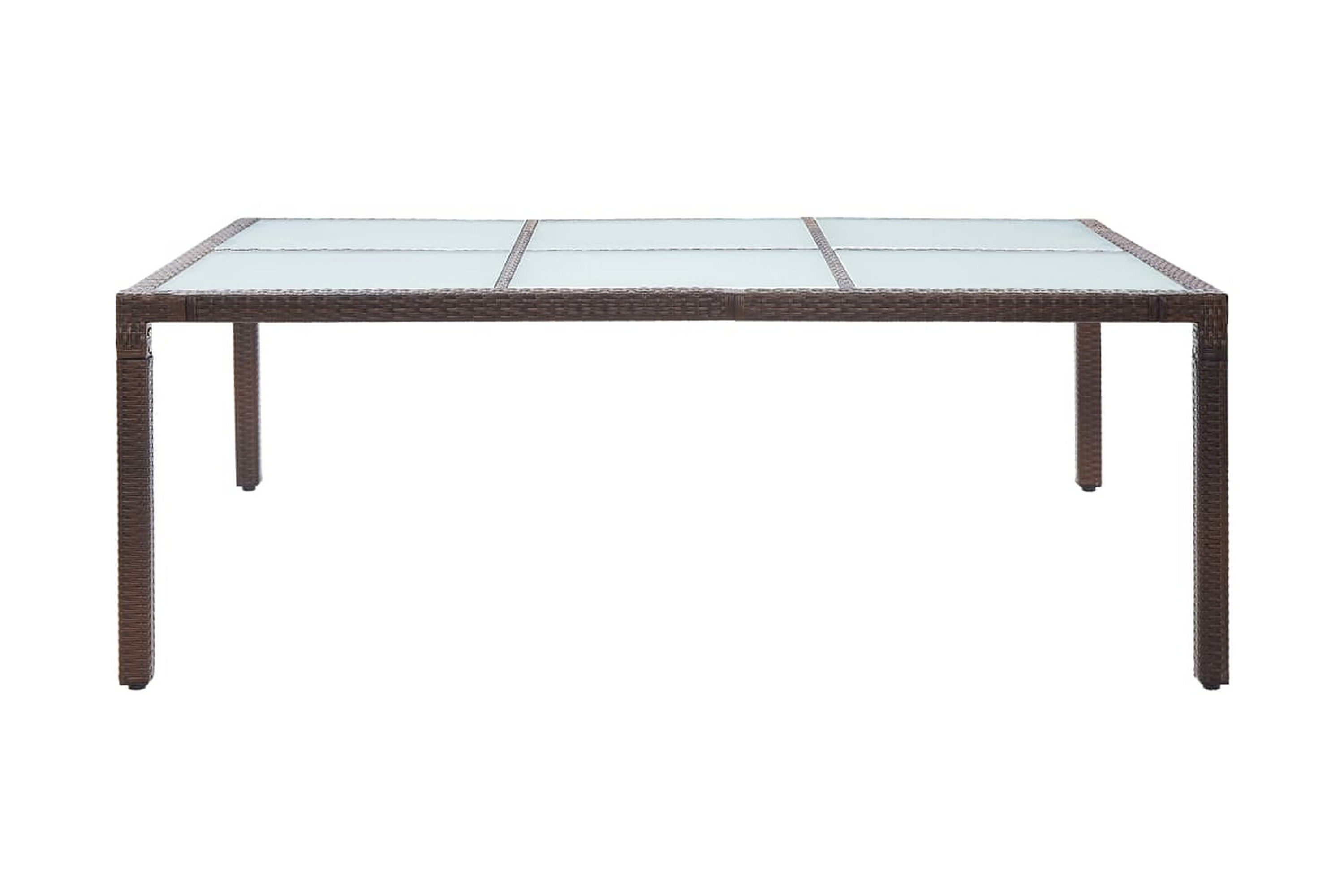 Ulkoruokapöytä ruskea 200x150x74 cm polyrottinki -