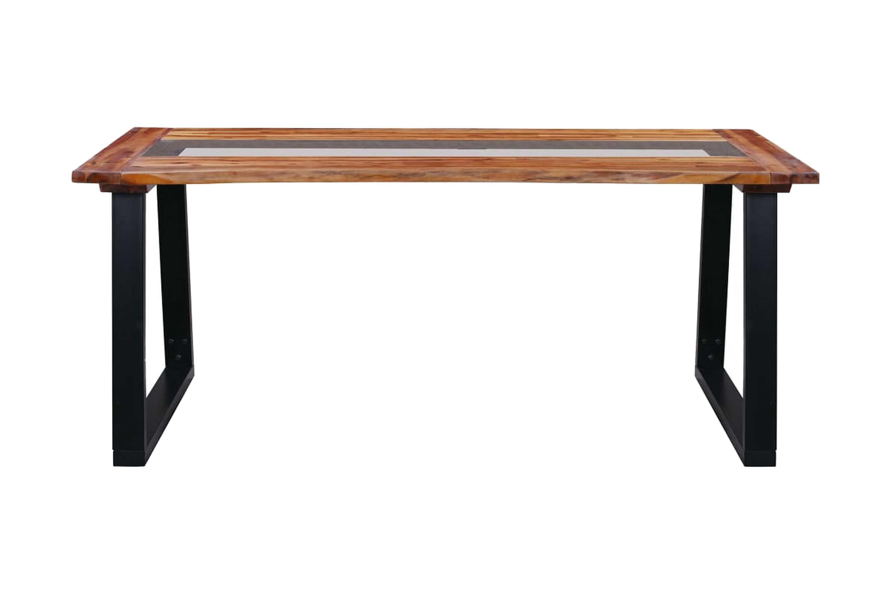 Ruokapöytä 180x90x75 cm täysi akaasiapuu ja lasi - Ruskea